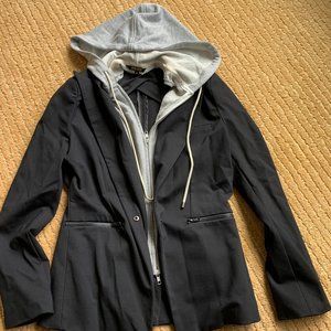 Hooded black blazer